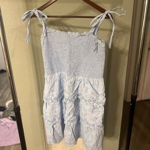 American Eagle Outfitters Light Blue Ruffled Dress